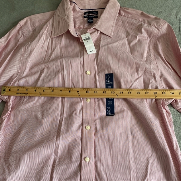 New GAP Premium Long Sleeve Slim Fit Shirt,Red White Striped Button up,MEN Sz XL - Picture 5 of 6